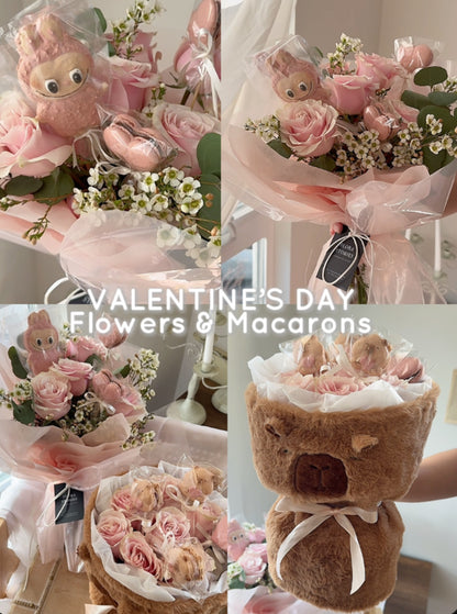 CremeandPetals Collab Macaron & Floral Bouquets